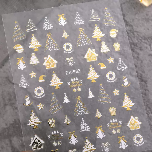Christmas Series Nail Art Stickers with Adhesive Backing Christmas Snowman Elk Nail Stickers Jewelry Dh Style