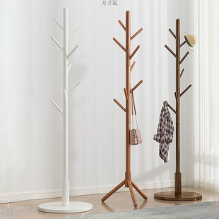 Solid Wood Coat Rack Rack Floor Vertical Simple Drying Rack Bedroom Living Room Coat Rack Bold Floor Coat Rack Factory