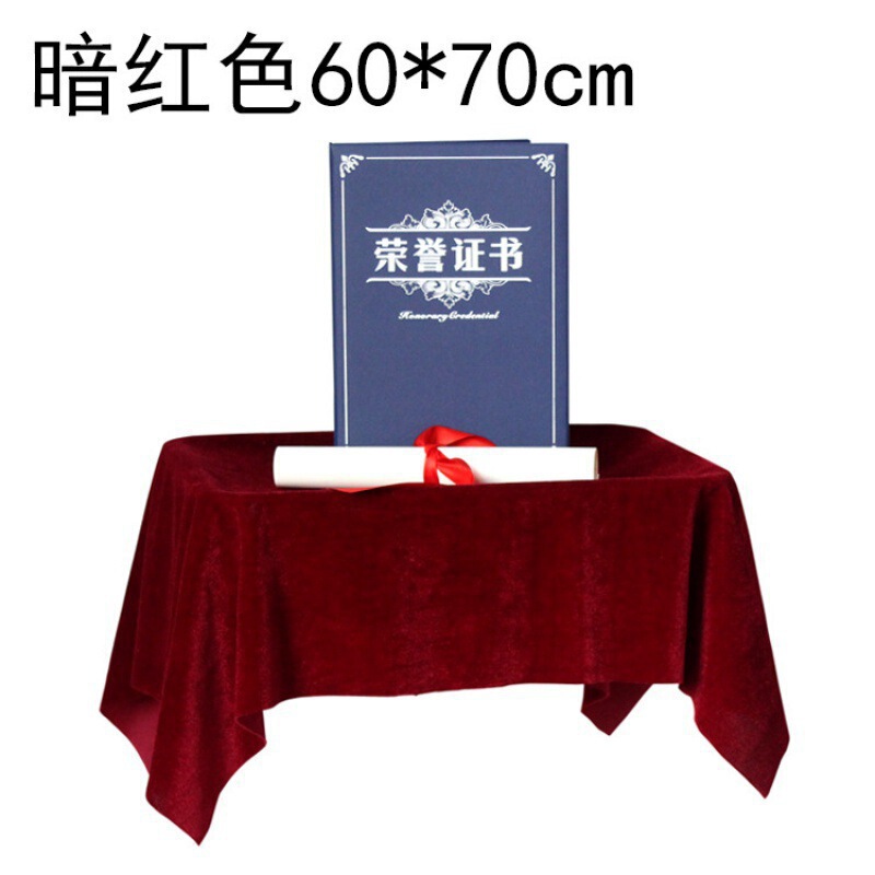賞トレイ布 赤い布 ベルベット オープニングセレモニー用品 ゴールドベルベット ダークレッド 赤いカバー布|undefined