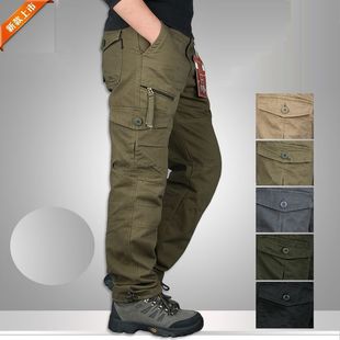 Overalls Men's Spring and Summer Thin Straight Multi-Pocket Loose Pants Trendy Youth plus size Sports Casual Men's Pants