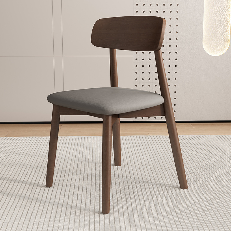 Silla de comedor de madera sólida, silla de comedor de madera nórdica, silla de comedor, silla de respaldo, silla de ganoderma lucidum