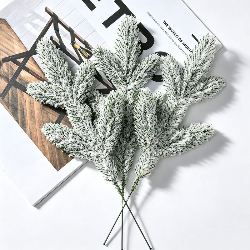 Christmas Artificial Flocked Pine Needle Branches Amazon Cross-Border Christmas Tree DIY Foam Five-Prong Accessories Christmas Artificial Flocked Pine Needle Branches Amazon Cross-Border Christmas Tree DIY Foam Five-Prong Accessories