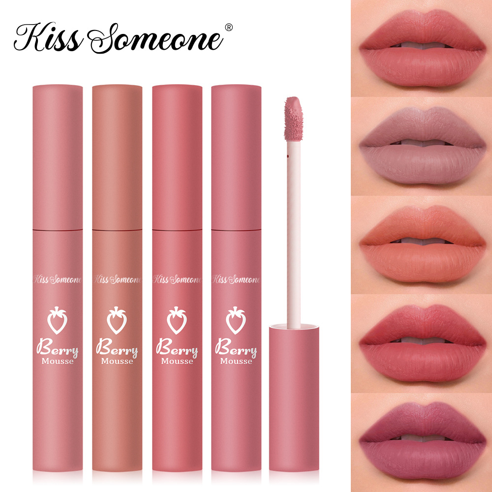 Cross-Border Sweet Kiss Lip Glaze Lipstick Matte Non-Fading Non-Stick Cup Velvet Lip Glaze Long-Lasting Matte Lipstick