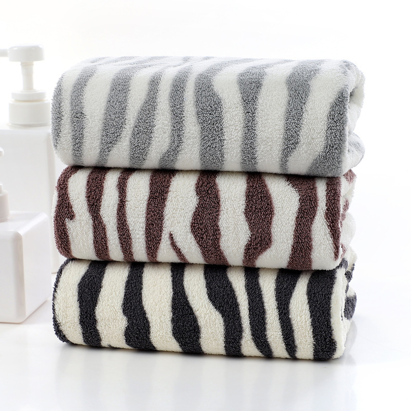 Striped bath towel towel set soft absorbent couple coral fleece towel hotel gift towel spot wholesale