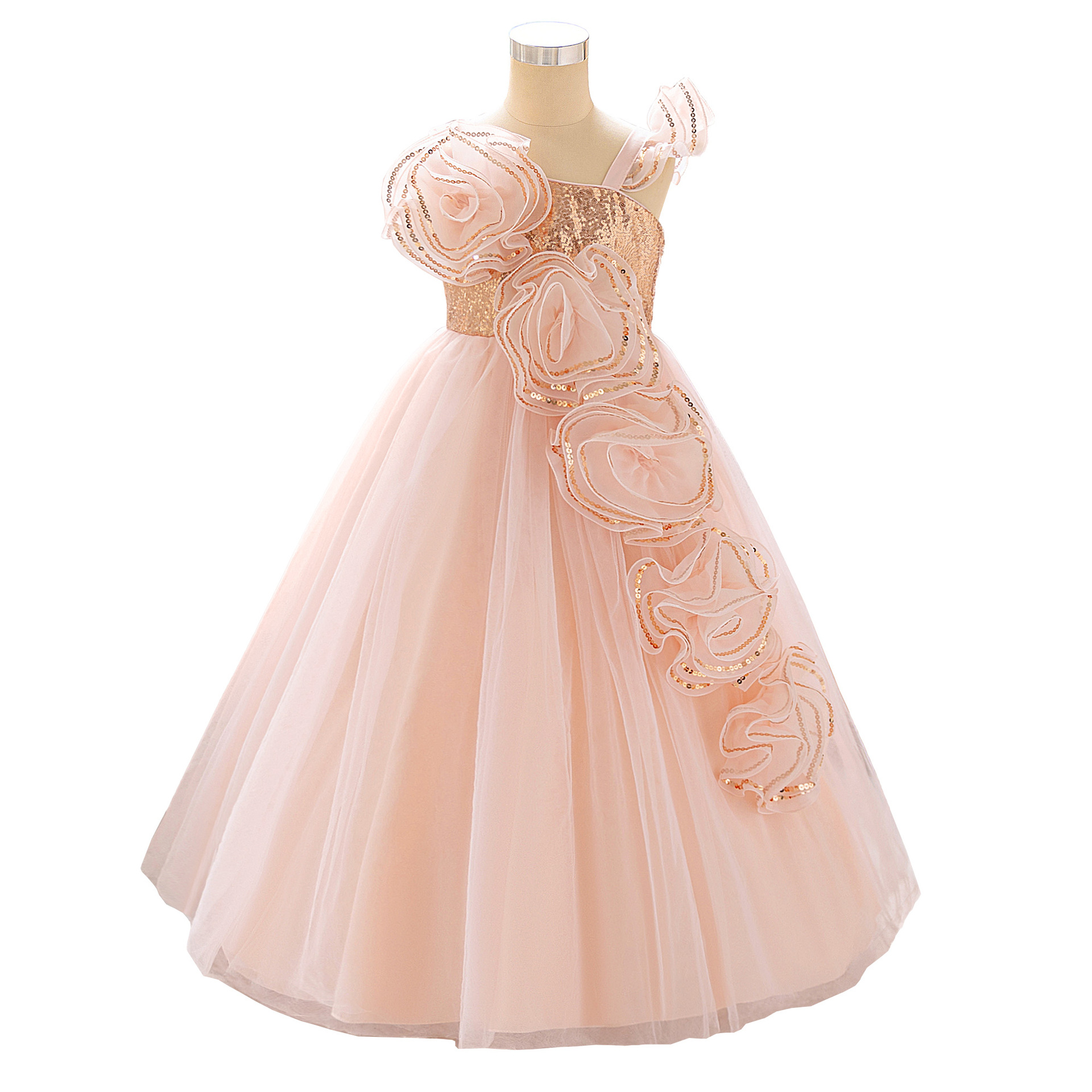 Comercio exterior nuevo estilo vestido para niños vestido de novia de niña vestido hinchado espectáculo de fiesta ropa de pasarela kids dress
