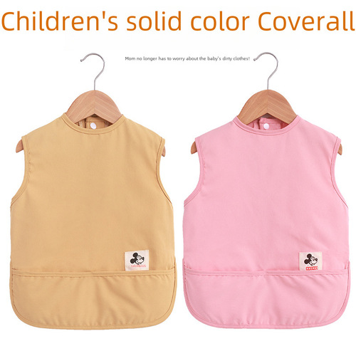Baby Eating Cover, Children's Apron, Waterproof Bib, Summer Thin sleeveless Unisex Infant Meal Bib