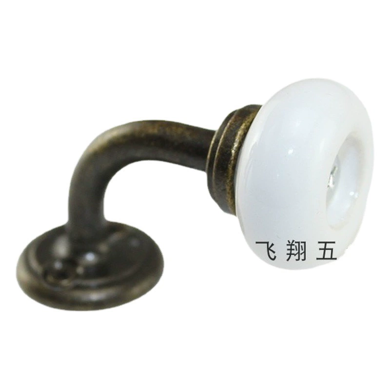 Бронзовый крючок для одежды из цинкового сплава + керамическая ручка стерео Украшение стен дверь дома двойной крючок