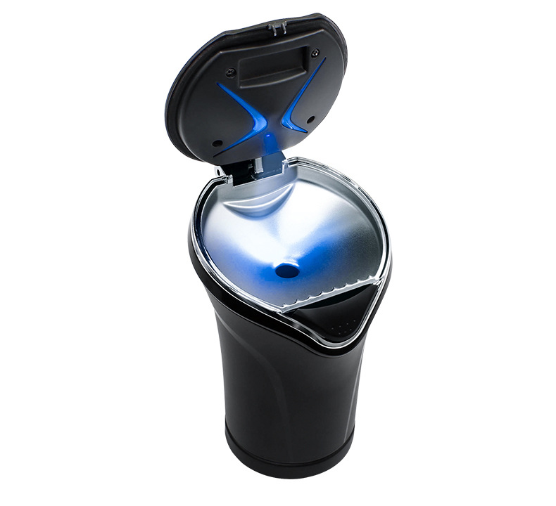 Japanese YAC car ashtray men's car multi-functional creative personality gray cylinder LED high-end non-drop ash artifact