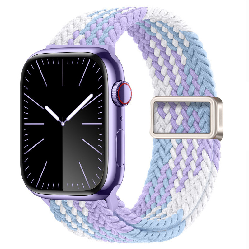 适用ApplewatchS11苹果表带磁吸扣尼龙弹力编织iwatch10手表表带|undefined