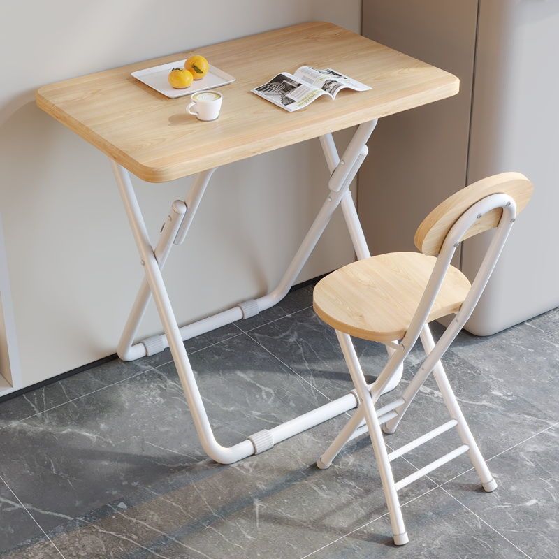 Simple Folding Table and Chair Set, Dormitory Writing Desk, Laptop Table, Dining Table, Rental House Balcony Table