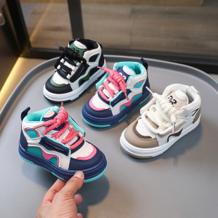 Children's Sports Shoes 2025 Spring & Fall Solid Sole Shoes for Girls Baby Bread Shoes Boys Casual Shoes Soft Sole Dad Shoes