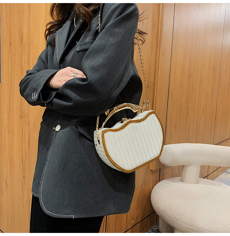 Women's Medium Pu Leather Animal Solid Color Streetwear Lock Clasp Handbag Crossbody Bag display picture 6