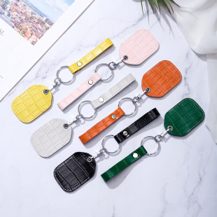 Access control card cover leather round small rectangular water drop induction elevator card protective cover leather keychain integrated