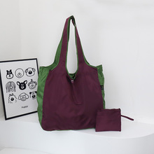 跨境可折叠购物袋双层手提加厚单肩包超市环保收纳袋子网兜买菜包