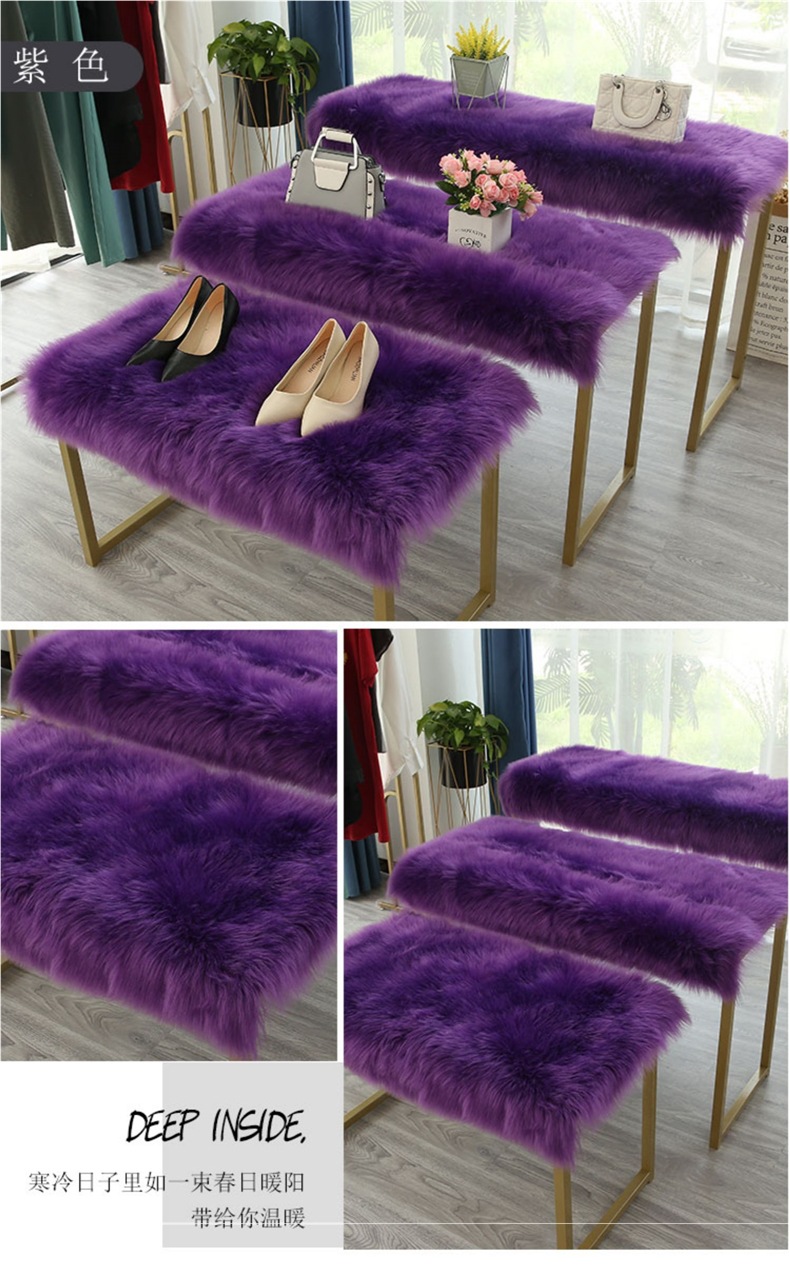 Plush Carpet Clothing Store Window Display Stand Plush Decorative Blanket Table Counter Flow Table White Imitation Wool Mat
