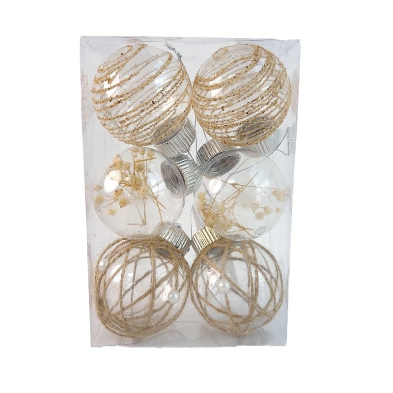 Set de bolas decorativas de Navidad en caja de regalo, colgantes para vitrina y fiestas, decoración de árbol de Navidad, comercio exterior transfronterizo