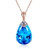 Stone inlay, pendant, golden necklace, European style, 18 carat, pink gold, wholesale