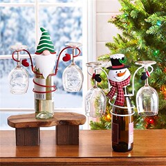 新品クリスマス赤ワインカップホルダー新品クリスマス用品Wine Bottle & やってくるグラスホルダーサンタクロース