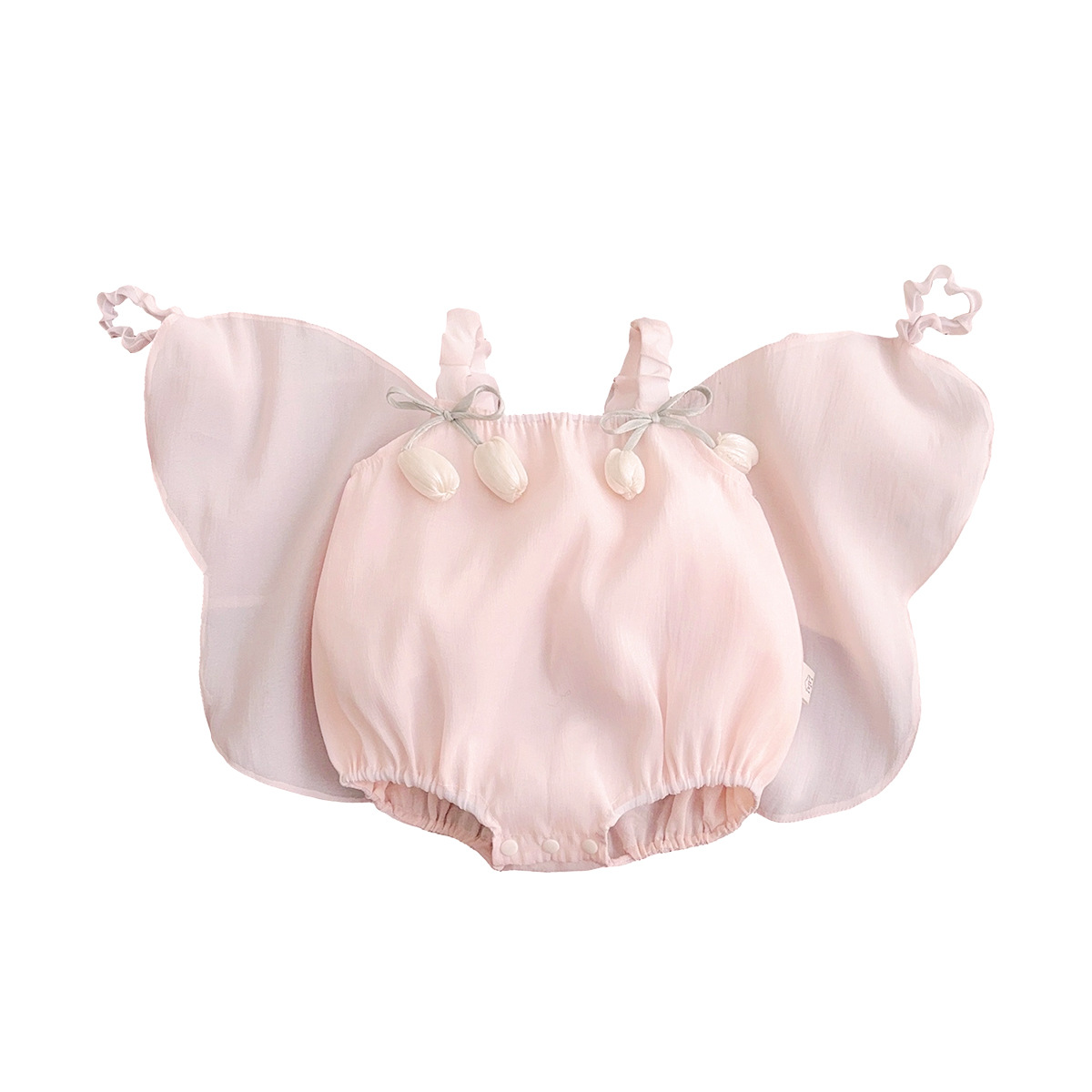 Youhe 2025 verano nuevo estilo dulce princesa mono mujer bebé banquete de un año delgado ala de mariposa abrigo de pedo