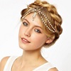 Retro ethnic headband with tassels from pearl, accessory for bride, European style, ethnic style