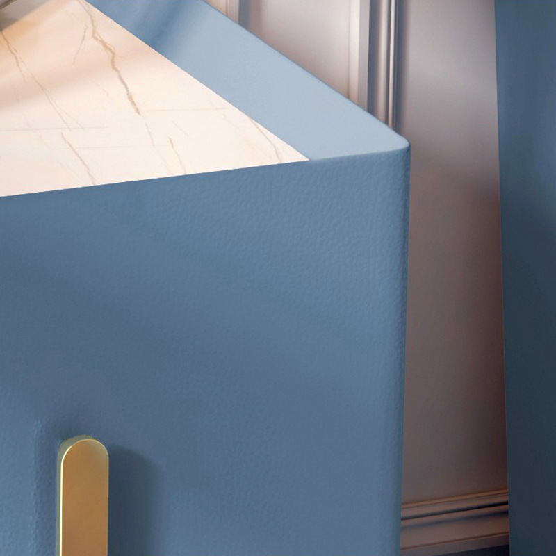 Luz de lujo Rock placa mesita de noche Mini pequeño Gabinete lateral todo de madera maciza hogar italiano pequeño apartamento gabinete de almacenamiento mesita de noche