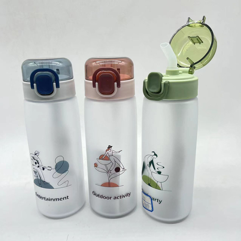 Dumedo plástico taza de agua masculino y femenino estudiante deportes portátil espacio al aire libre taza estudiante hervidor con compartimiento de té