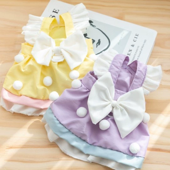 Милое платье в стиле принцессы Летняя тонкая юбка для собак Кошка Щенок Одежда для кошек Тедди Одежда для домашних животных