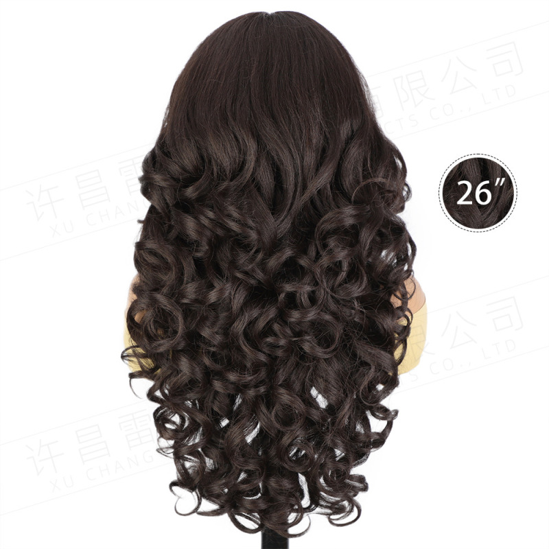 欧美假发女蓬松yaki前蕾丝假发长卷发外贸头套13*6化纤假发女wigs|undefined