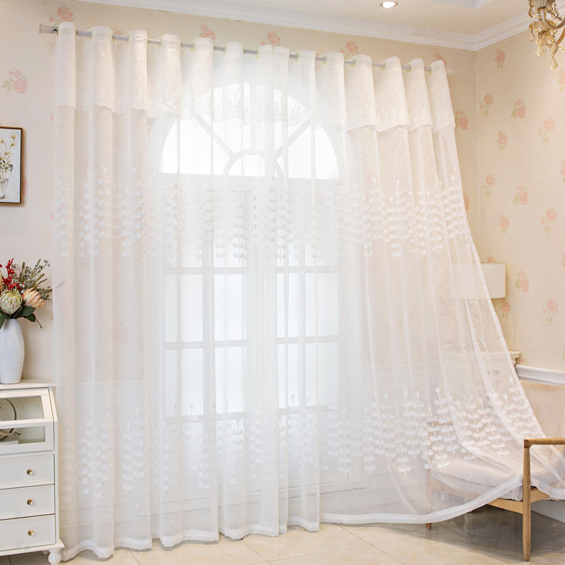 Simple Modern Ins Finished New Curtain Bedroom Princess Girl Living Room Bay Window Light Transmission Shading Screen Curtain