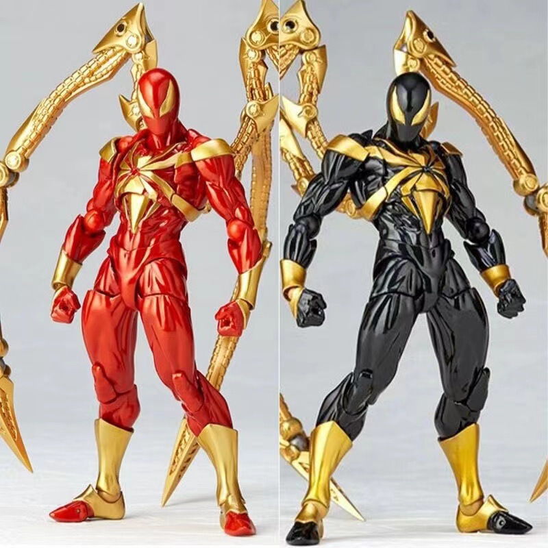 Ocean Hall Yamaguchi-Style Iron Spider-Man Figure Limited Edition Red and Black Articulated Action Figure Model