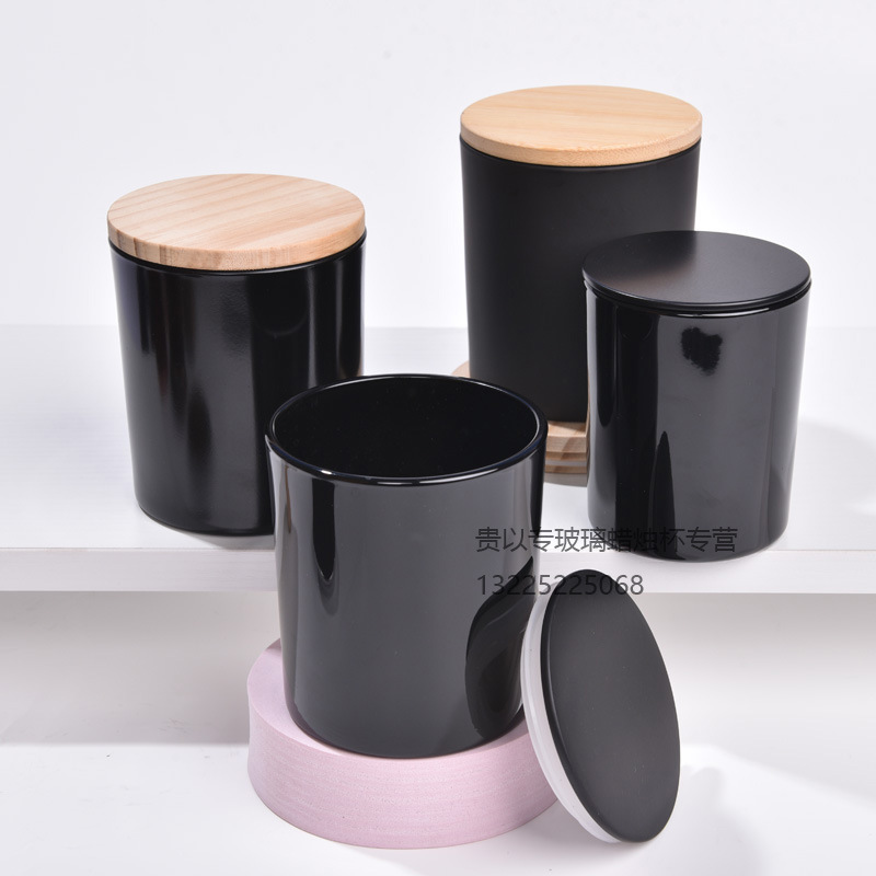 Luxury 10oz glass candle jars zinc alloy lids bamboo lids