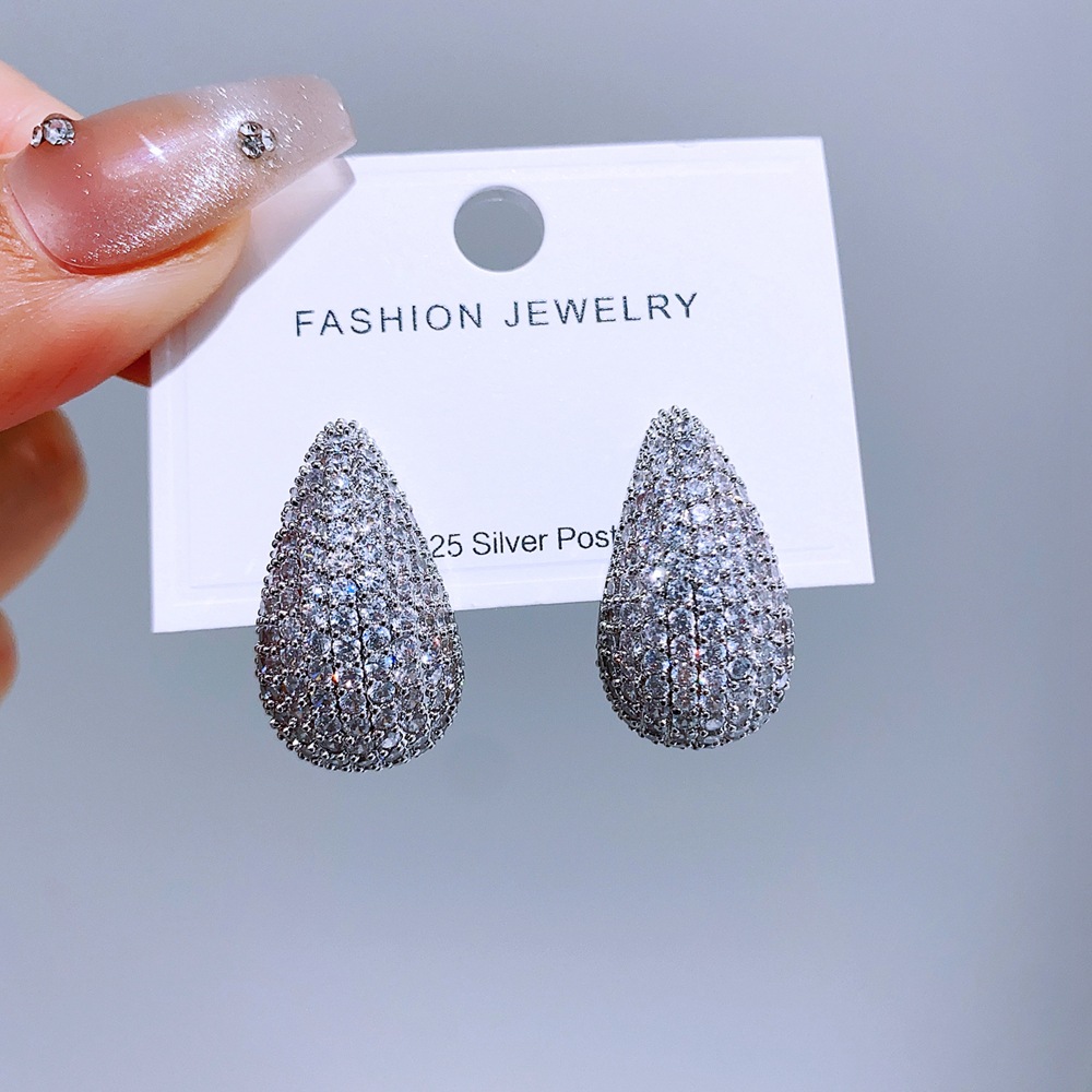 Fashion White Gold White Zirconium Copper Inlaid Zirconium Drop