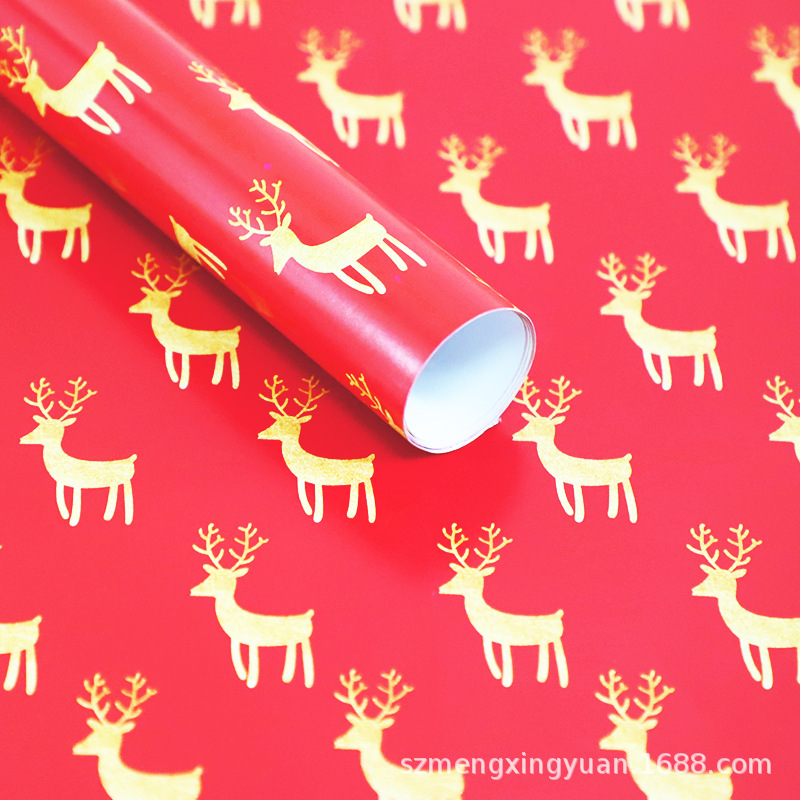 Nuevo regalo de vacaciones de Navidad regalo de dibujos animados niños caja de regalo papel de regalo decorativo papel de regalo papel de color rojo y verde