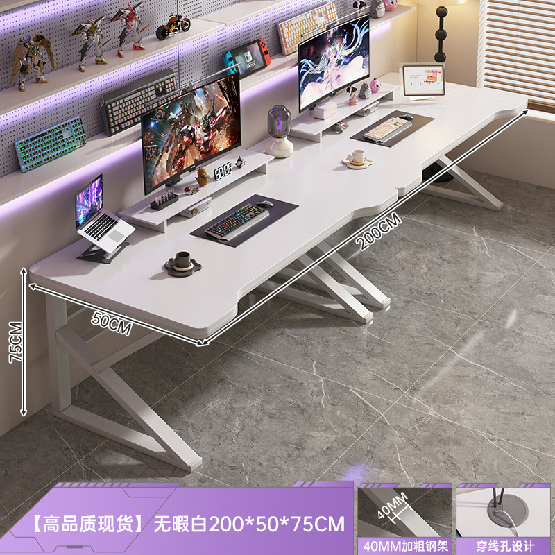 Mesa de computadora para dos personas lado a lado pareja mesa de deportes electrónicos mesa de trabajo escritorio de escritorio casero de escritorio de oficina estudio mesa y silla set