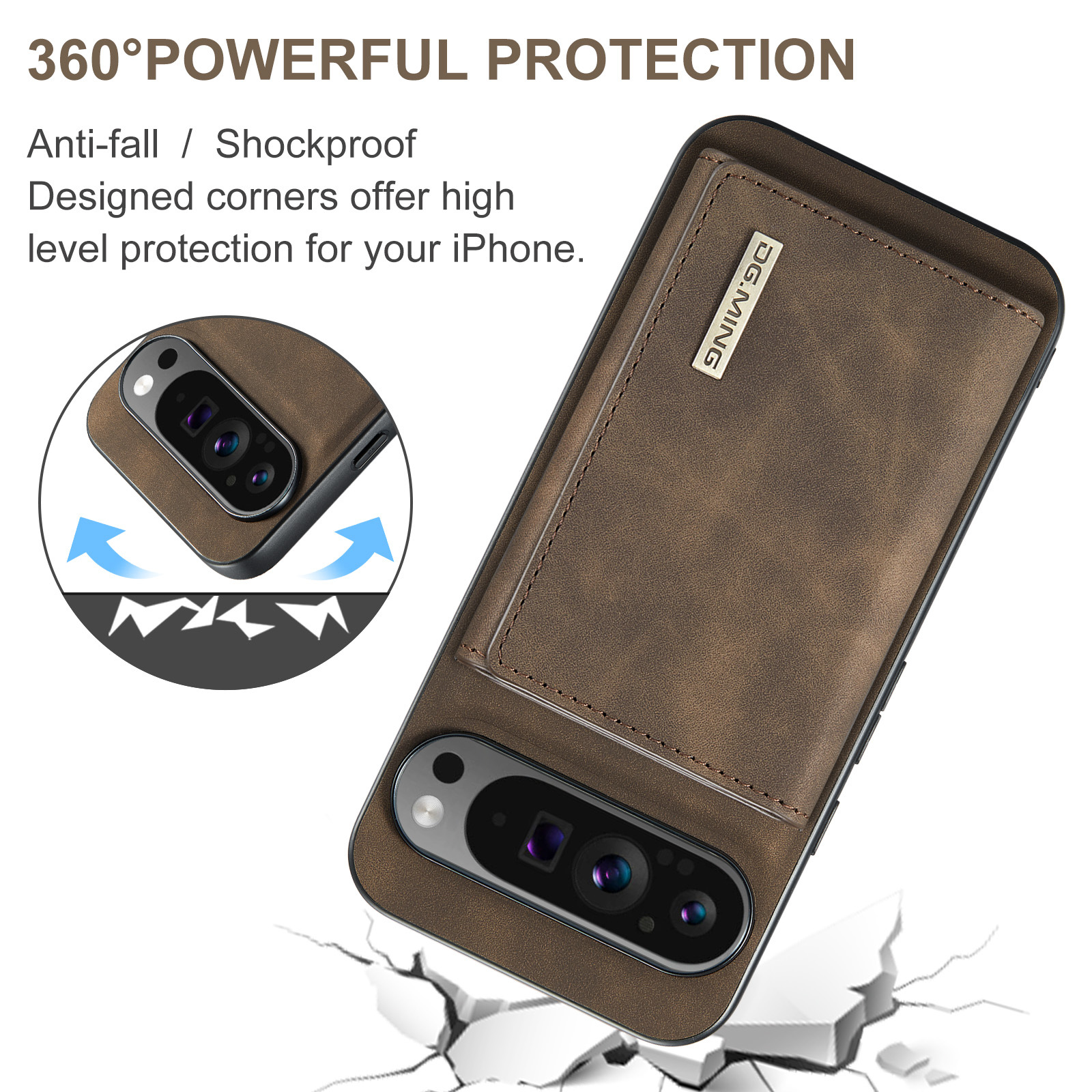 M1 per Google Pixel 9 Custodia a portafoglio magnetica Pixel 9 Pro XL Custodia per telefono con magnete diviso_voghion.com