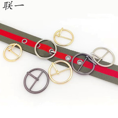 圓形金屬三檔扣大衣腰帶圓形鋅合金日字扣箱包皮帶調節扣配件