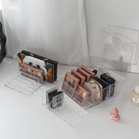Палитра теней для век, прозрачная система хранения, акриловая основа под макияж, пудра, румяна для лица на косметическом столике