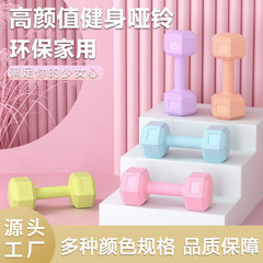 ダンベル女性フィットネス家庭用機器痩身腹バーベルケトルベル子供用ラバーコーティングされた女性の小さなダンベル 2 キロペア