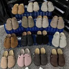 真皮勃肯鞋2026新款凉拖厚底半拖软木勃肯包头情侣男女款外穿批发