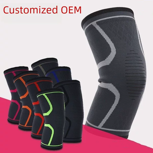 Sports Knee Pads, Silicone Non-Slip, Four-Way Elastic Nylon Knitted Protective Gear, Outdoor Cycling and Mountaineering Knee Pads, Manufacturer in Stock