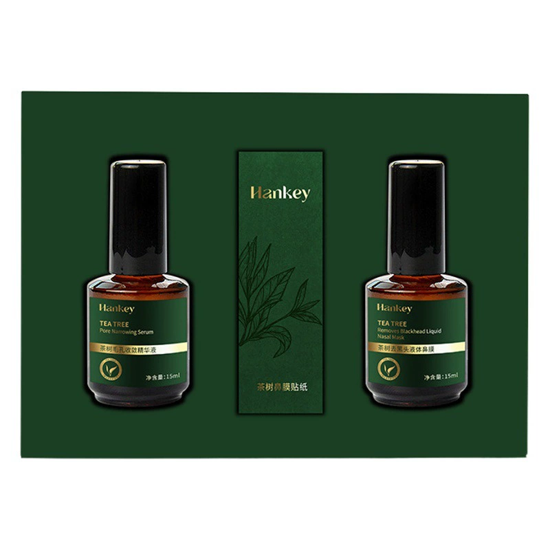 [Горячий товар] Han Ji Tea Tree Набор эссенций для удаления черных точек Экспортная жидкость для удаления черных точек Очищающая эссенция для сужения пор