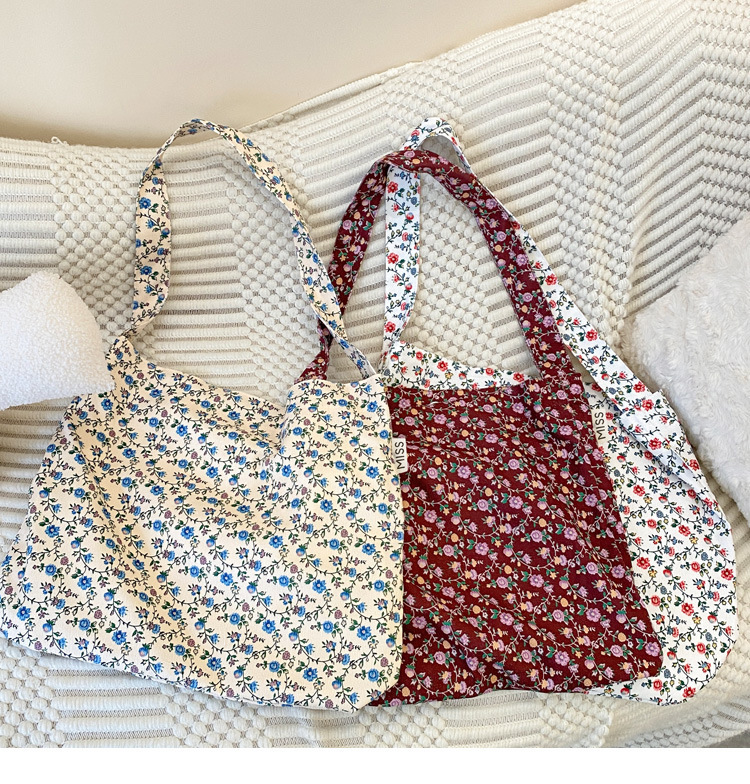Women's Canvas Shoulder Bag Leopard Floral Print Style Bag_voghion.com