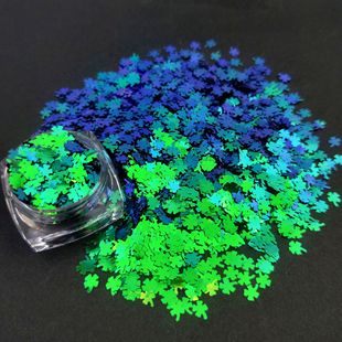 ins popular PET Glitter powder slime filler 12 color chameleon lucky four-leaf clover sequin Glitter