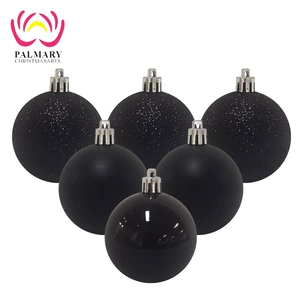 Рождественский декоративный мяч Black Ball Пластиковый мяч Рождественский елочный кулон рождественский фестиваль мяч поставляет аксессуары для защиты окружающей среды