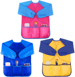 Cross-Border Children's Studio Apron Waterproof and Anti-Fouling Reverse Wear Smock Kindergarten Painting Tool Kit Wholesale Painting