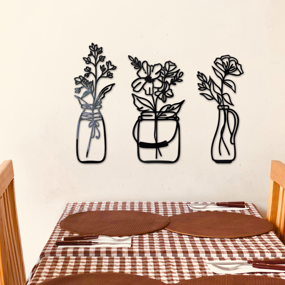 3d Potted Plant Acrylic Mirror Wall Sticker For Home Decoration_voghion.com