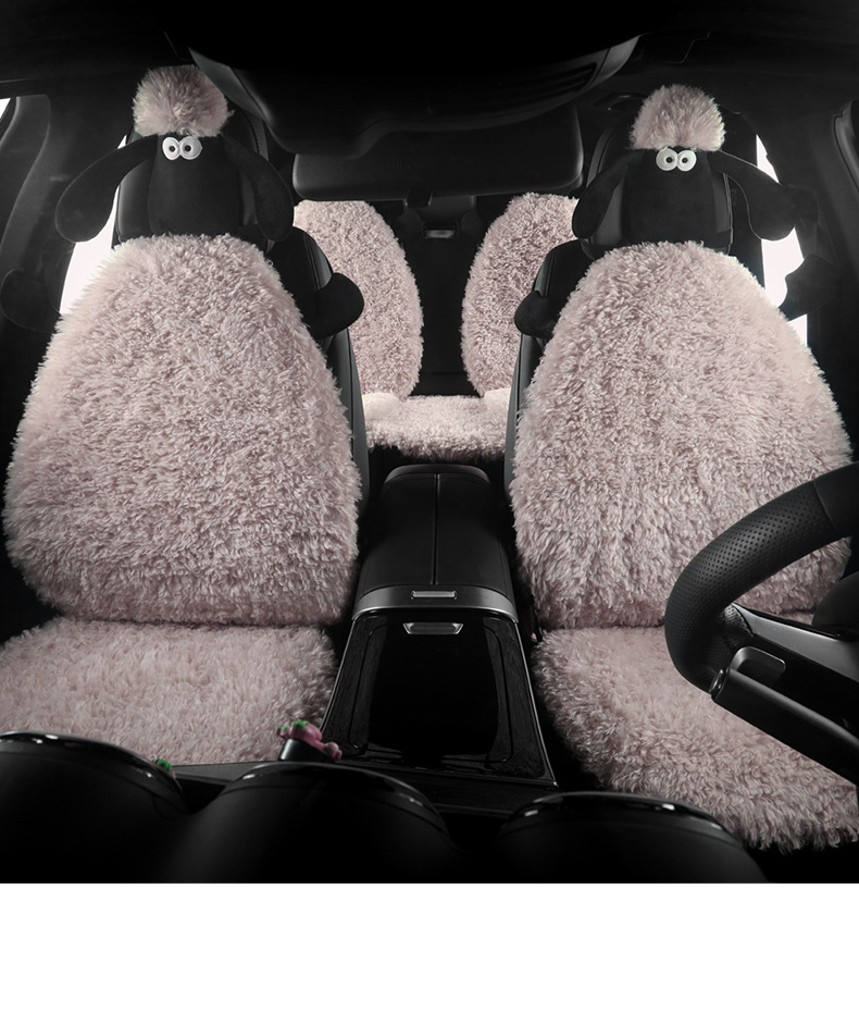 Factory Direct Sales Winter Plush Three-Piece Set Five-Seat Warm and Comfortable Plush Butt Cushion Single-Seat Winter Universal Seat Cushion
