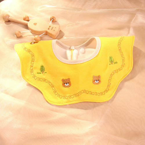  new embroidered 360-degree rotatable male and female baby bibs newborn double scarf baby saliva towel