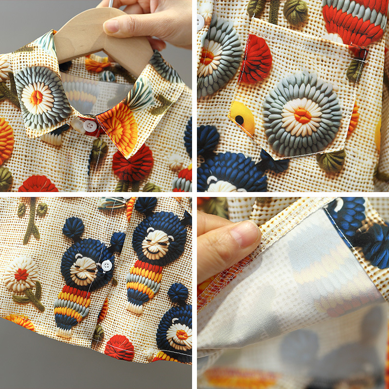 7875 traje de verano para niños 2025 nueva camisa de manga corta para niños de dos piezas ropa de moda de verano para bebés