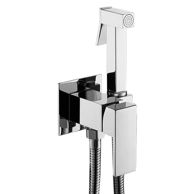 Bidé de cobre oculto para montaje en pared con pistola pulverizadora de alta presión, grifo de inodoro preinstalado para agua fría y caliente, transfronterizo